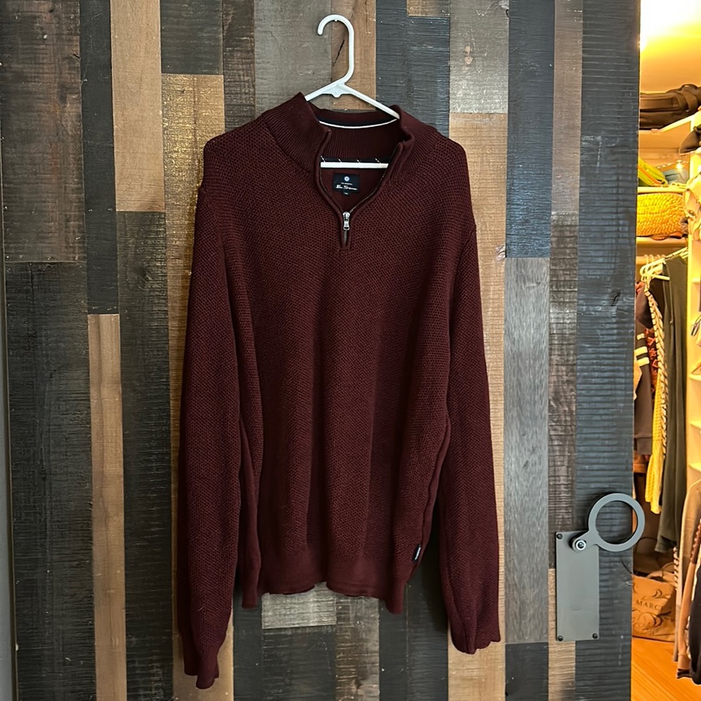 Zip up long sleeve knit polo